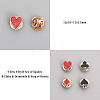 4 Sets 4 Style Ace of Spades & Clubs & Diamonds & King of Hearts Enamel Pins JEWB-CA0001-35-2