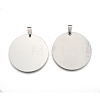 201 Stainless Steel Flat Round Stamping Blank Tag Pendants STAS-S030-10-1