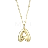 1Pc Initial Letter Brass Pendant Necklaces NJEW-YW0001-24A-1