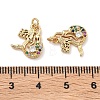 Brass Micro Pave Cubic Zirconia Charms KK-A291-12F-G-3