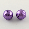 ABS Plastic Imitation Pearl Faceted Round Beads MACR-S251-A64-1