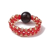 Glass Seed Beaded Stretch Finger Rings RJEW-MZ00019-5