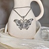 European Style Vintage Alloy Rhinestone Butterfly Pendant Ball Chain Necklaces for Women YE8712-1-4