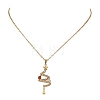 Natural Green Aventurine and Agate Copper Wire wrapped Christmas Tree Pendant Brass Cable Chain Necklaces for Women NJEW-TA00271-4
