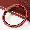 Braided Microfiber Leather Cord Bracelets for Women Men BJEW-D304-06R-01-5