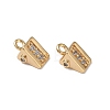 Brass Micro Pave Cubic Zirconia Charms KK-A280-11G-1