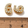 Rack Plating Number Brass Micro Pave Clear Cubic Zirconia Silde Charms KK-A231-13G-3