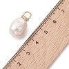 Electroplated Glass Imitation Pearl Pendants PALLOY-JF05266-01-2