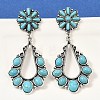 Alloy Synthetic Turquoise Dangle Stud Earrings EJEW-U053-12AS-3