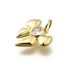 Brass Micro Pave Cubic Zirconia Charms KK-P295-43G-2