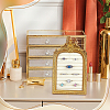 Gold Resin Photo Frame Ring Organizer Display Stands with Velvet Mat ODIS-WH0038-272-1-5
