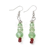 Christmas Glass Beads Dangle Earrings EJEW-JE01624-3