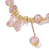 Handmade Gold Sand Lampwork Beaded Charm Bracelets BJEW-JB13010-01-3