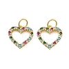 Brass Micro Pave Cubic Zirconia Pendants KK-C092-24G-G-1
