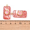 304 Stainless Steel Resin Pendants STAS-F352-07C-04-3