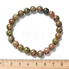 Natural Unakite Bead Stretch Bracelets X-BJEW-K212-B-006-5