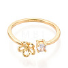 Flower Brass Micro Pave Cubic Zirconia Cup Peg Ring Settings LS-KK-N274-15G-2