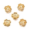 Brass Micro Pave Clear Cubic Zirconia Bead Caps KK-G600-12G-1