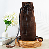 Flocking Fibre Drawstring Backpacks with PU Leather Straps and Alloy Clasps ABAG-WH20019-02B-3