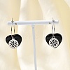 Natural Obsidian & 304 Stainless Steel Hoop Earrings for Women EJEW-G475-01P-04-2