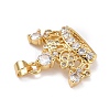 Brass Micro Pave Clear Cubic Zirconia Pendants X-ZIRC-A021-45G-2