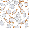 40Pcs 10 Styles Brass Pave Clear Cubic Zirconia Connector Charms ZIRC-FH0001-40-2