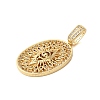 Rack Plating Brass Micro Pave Clear Cubic Zirconia Pendants KK-C067-09G-04-2