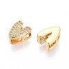 Brass Micro Pave Clear Cubic Zirconia Beads KK-T071-17G-V-2