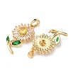 Brass Micro Pave Cubic Zirconia Pendants KK-F917-07G-2