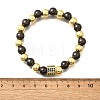 Brass Micro Pave Cubic Zirconia Beads Stretch Bracelets for Women Men BJEW-H201-01F-BG-5