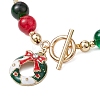 Christmas Theme Glass Beaded Bracelets BJEW-JB10940-2