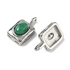 Dyed Natural White Jade Rectangle with Oval Charms STAS-L022-516P-02-2