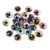 Printed Transparent Glass Cabochons GL-CBAA22A-17-3