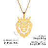 304 Stainless Steel Laser Cut Lion with Crown Pendant Necklaces FS-WGA74DF-02-1