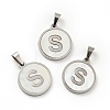 304 Stainless Steel with White Shell Pendants STAS-G268-01S-P-1