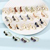 Valentine's Day Heart Natural & Synthetic Mixed Stone Stud Earrings EJEW-T053-01G-1