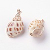 Electroplate Spiral Shell Pendants X-BSHE-L036-04-2