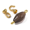 Rack Plating Brass and Grey Agate Flod Over Clasps KK-B103-09G-2