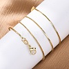 Brass Snake Chains Necklaces for Women NJEW-D302-14G-5