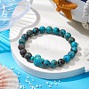 Summer Beach Turtle Dyed Synthetic Turquoise & Round Ocean Jasper Beaded Stretch Bracelets for Women BJEW-JB10937-01-2