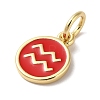 Real 18K Gold Plated Brass Enamel Charms KK-L216-001G-E03-2