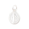 999 Sterling Silver Oval with Virgin Religious Medal Charms with Jump Rings STER-C006-01S-1