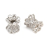 Brass Micro Pave Clear Cubic Zirconia Beads CU-CBA6A75-11P-2