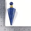 Dyed Natural Lapis Lazuli Faceted Cone Openable Perfume Bottle Big Pendants G-L524-18G-09-4