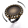 Adjustable Alloy & Iron Bezel Cup Ring Base with Rotatable Tray MAK-T012-14AB-4