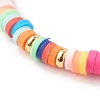 Polymer Clay Heishi Beads Stretch Bracelets Sets for Valentine's Day BJEW-JB06298-01-7
