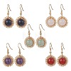 Gemstone Flower Dangle Earrings EJEW-JE06720-2