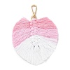 Handmade Braided Macrame Cotton Thread Leaf Pendant Decorations GLAA-K060-08KCG-05-2