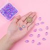 100Pcs Two Tone Transparent Spray Painted Glass Charms GLAA-CJ0001-17-4