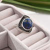 Natural Lapis Lazuli Adjustable Rings G-P560-03AS-14-3